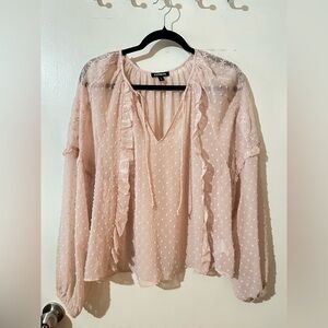 Express Blush Ruffle Blouse